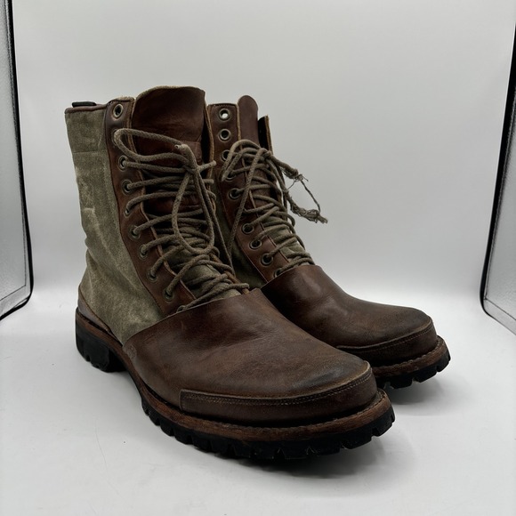 Timberland Boot Company Tackhead Men's 13 M Leather Canvas Lace Up Boots Vibram